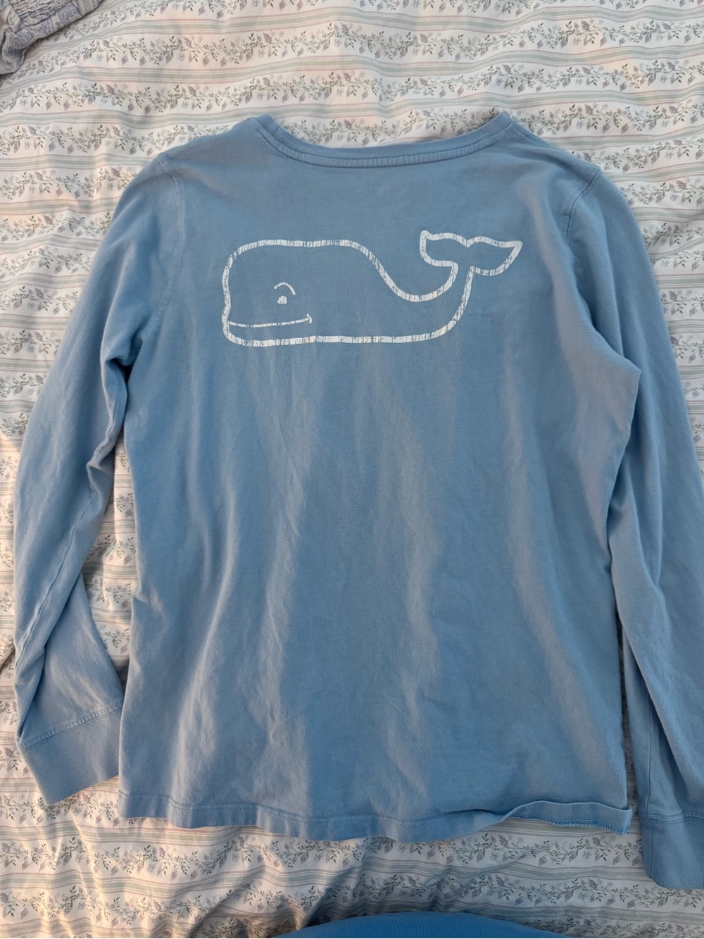 Vineyard Vines Light Blue Long-Sleeve Whale Tee